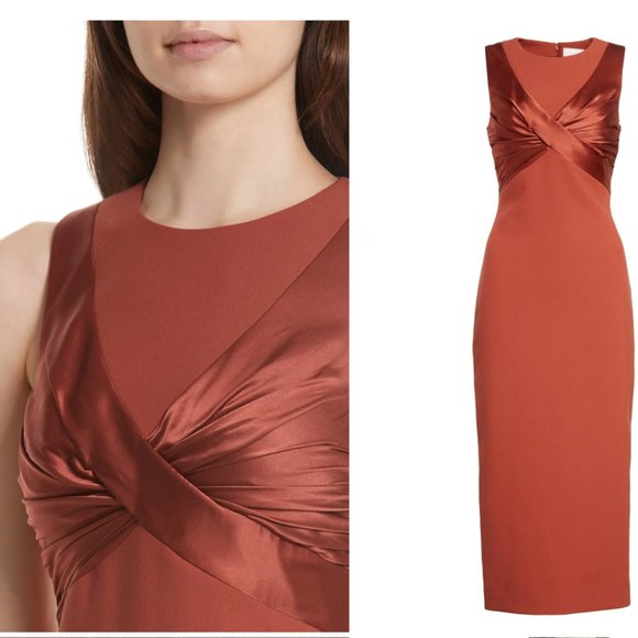 Cinq a Sept Adelise Sheath Midi Dress Rust Size 00 - Picture 1 of 8